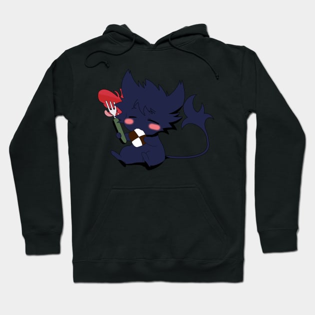 Servamp - Kuro Cat Eating Hoodie by oneskyoneland